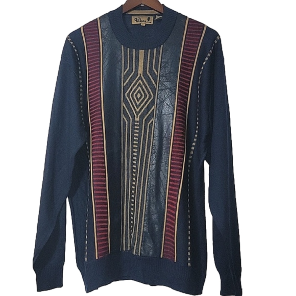 FALCONE Sweater, Vintage look, details! Wool blend, Mens' Size Large